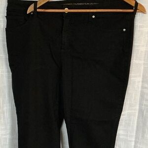 Chico’s lace bottom black capri jeans- Size 14